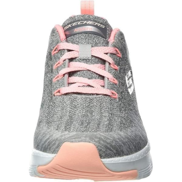 Sko - Skechers - Fotvalv - Grå Trikå - Rosa Kant - Dam