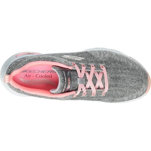 Sko - Skechers - Fotvalv - Grå Trikå - Rosa Kant - Dam