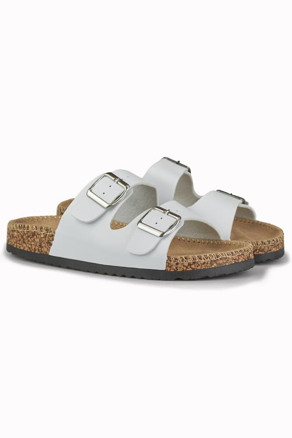 Vita bekväma flipflops för dam 37