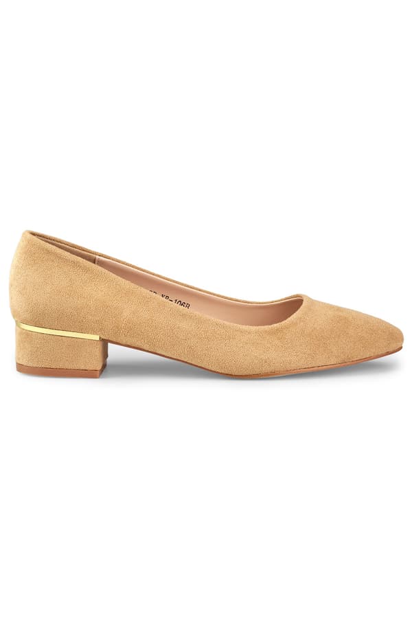 Beige pumps med lav hæl 37