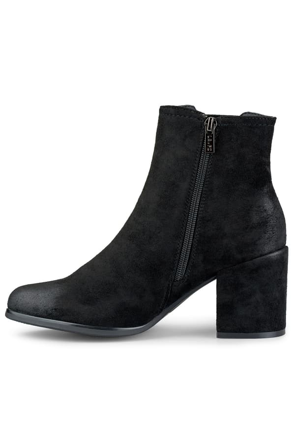 Klassiska ankelboots i svart mocka med blockklack Blaise 40