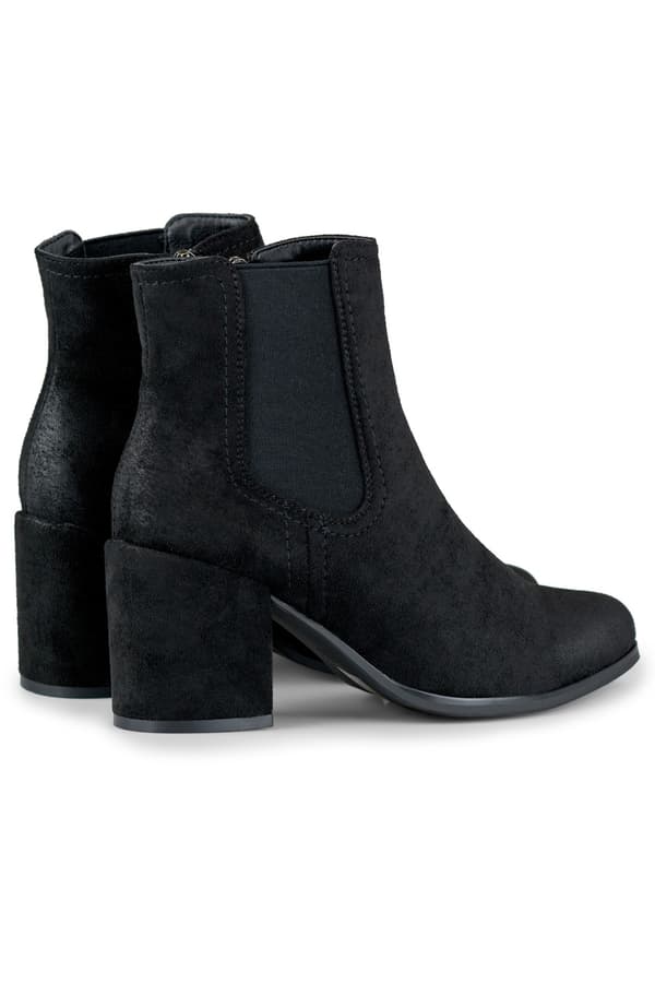 Klassiska ankelboots i svart mocka med blockklack Blaise 40