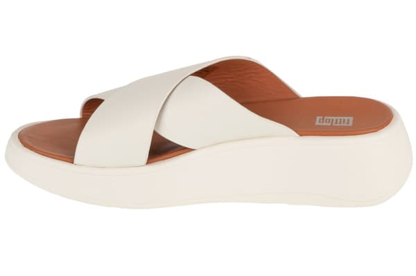 FitFlop F-Mode Flatform FW5-477, Kvinna, Tofflor, vit