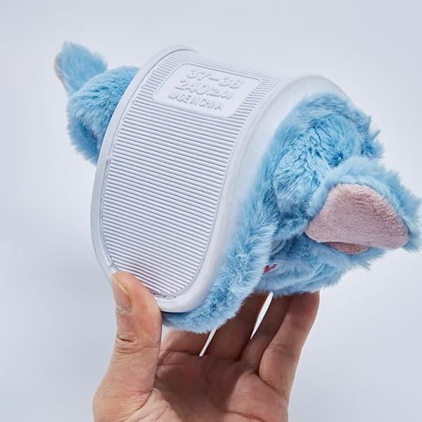MINISO Hjemmesko til mænd Størrelse 4, Lilo og Stitch Hjemmesko til mænd, Cartoon Home Sko Fluffy hjemmesko, Varm blød hjemmesko med skridsikker tøj