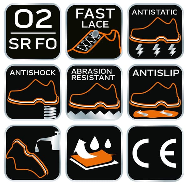 O2 SR FO arbejdsstøvler, snørebånd med knop, str. 46