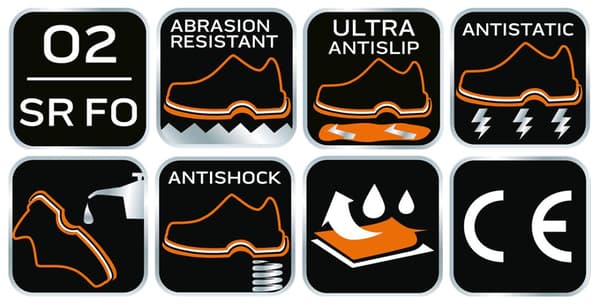 O2 SR FO arbetsskor, ultra antislip, storlek 47
