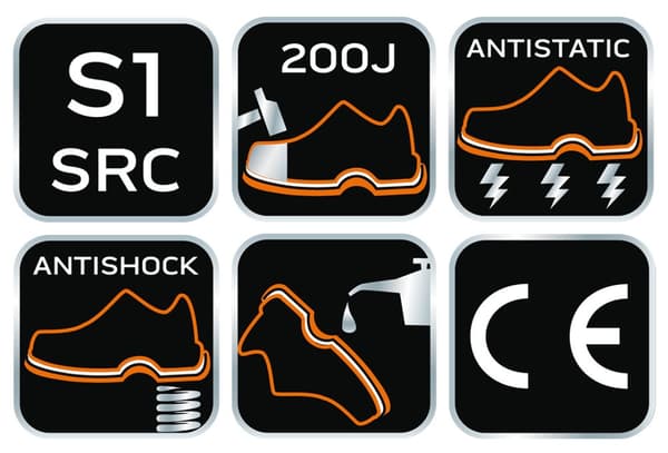 S1 SRC Half Boots i läder, ståltå, storlek 44