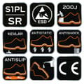Miniatyrbillede 1 af 10: S1PL SR arbejdssko, ESD, komposit tåkappe, Kevlar indsats, str. 42