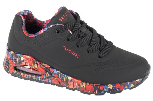 Skechers Uno - Majestic Garden 155583-BKMT, Kvinna, Sneakers, svart