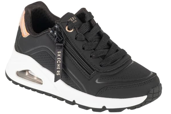 Skechers Uno Gen1 - Zip And Stride 310554L-BKRG, til Pige, Sneakers, sort