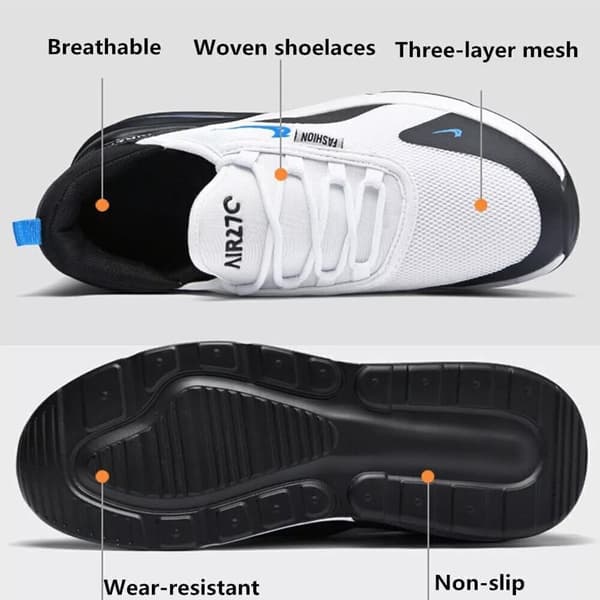 Mens Womens Gym Trainers Comfy Casual Sports Athletic Running Shoes UK 3 / EUR 36 White