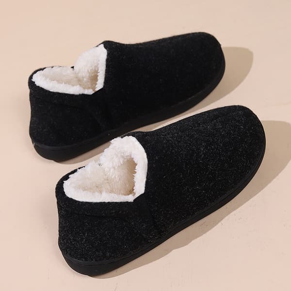 INF Varma Fleece Inomhus Tofflor - Svart (Storlek 36-37 EU)