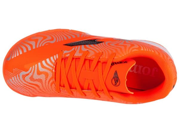 Fotbollsskor för gräsplaner för en pojke, Orange, Joma Evolution Jr 24 EVJW TF