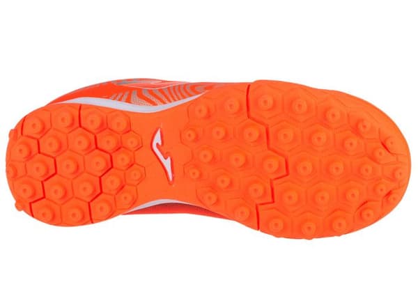 Fotbollsskor för gräsplaner för en pojke, Orange, Joma Evolution Jr 24 EVJW TF
