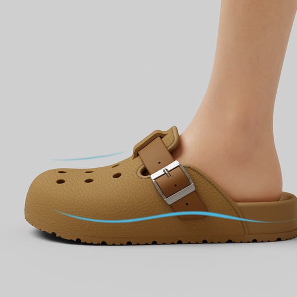 INF Bekväma och snygga Clog-sandaler kaffeD