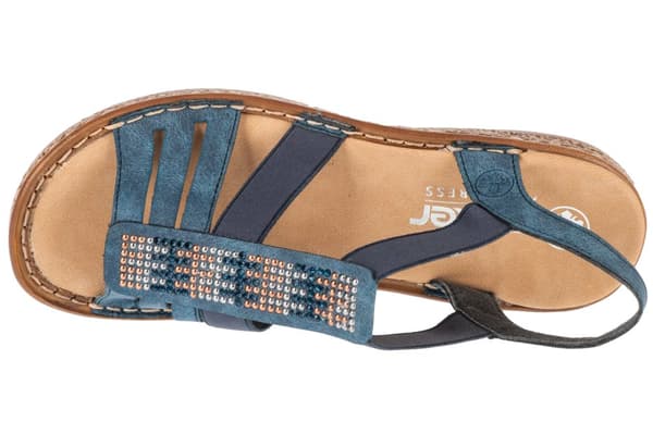 Rieker Sandals 628G7-14, Kvinna, Sandaler, blå