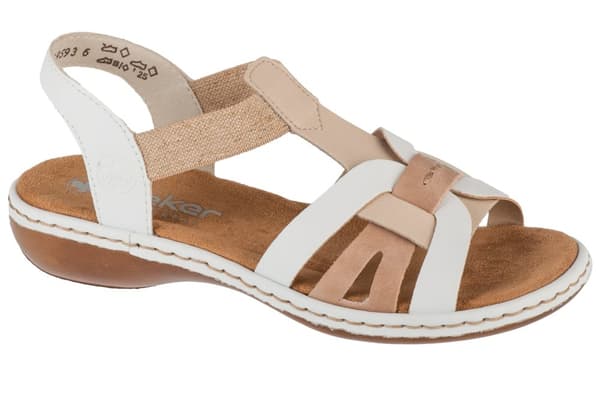 Rieker Sandals 65918-81, Kvinna, Sandaler, vit
