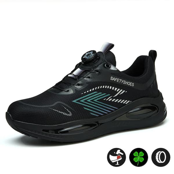 Mode Herresneakers, Åndbart Mesh Overdel, Holdbar TPU Ydersål,42, Sort