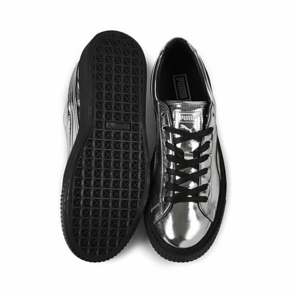 Sportssneakers til damer Puma Basket Platform Metallic Lysegrå - 36