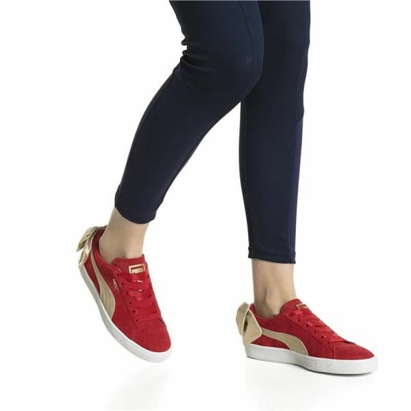 Kvinde Casual Sneakers Puma Sportswear Suede Bow Varsity Rød - 36