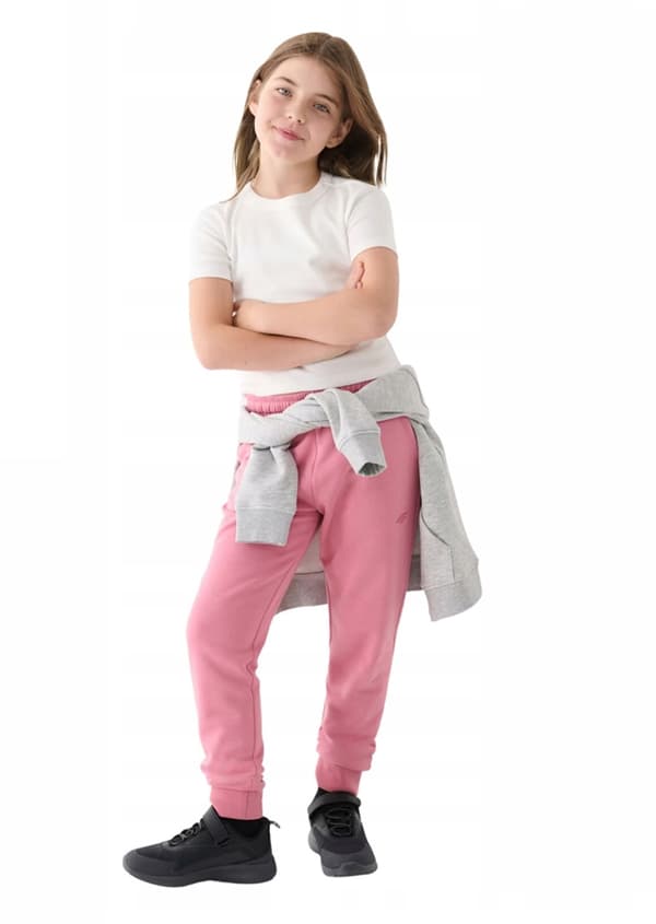 JOGGINGBYXOR 4F JR F0828 ROSA TRÄNINGSDRÄKT FÖR FLICKOR