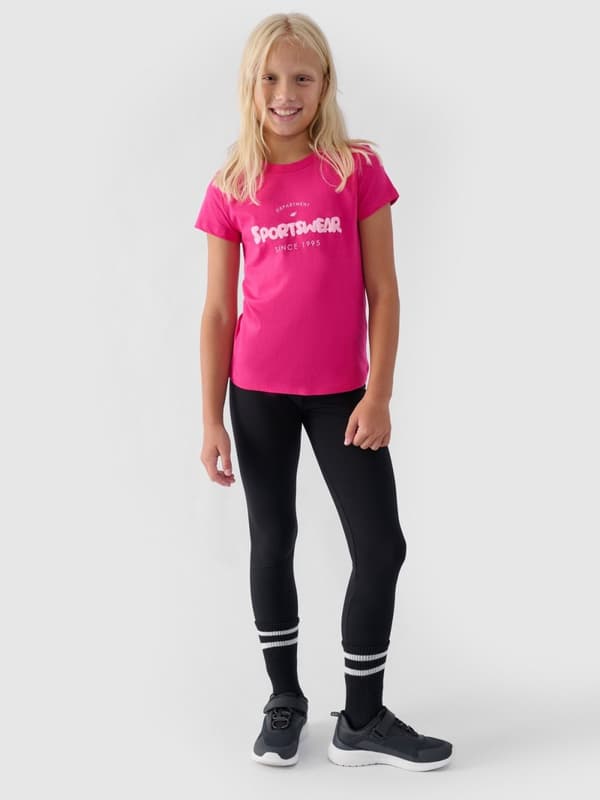 Legginsit tytöille F239 4F lasten puuvillaiset urheilulegginsit koko 152