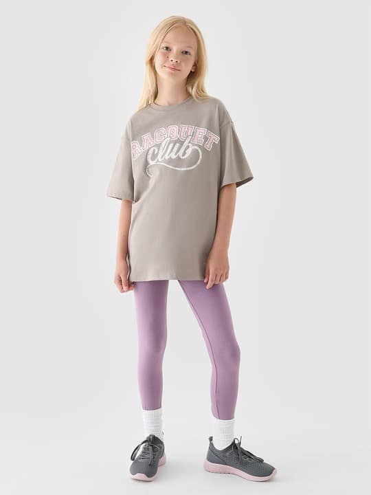 Legginsit tytöille F239 4F lasten puuvillaiset urheilulegginsit koko 164