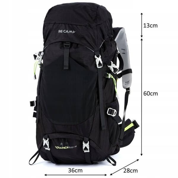 RG CAMP ADVANCE 60+5L TERRÆKSAK TIL BERGTURE MED STEL