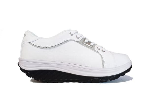 Fit Walk sneakers med rockersula, vita, 42