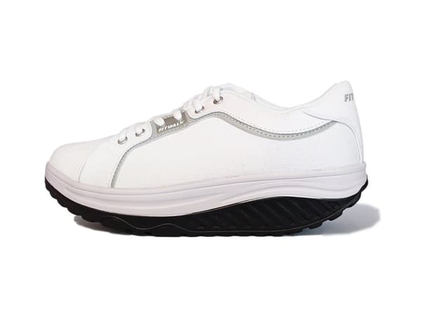 Fit Walk sneakers med rockersula, vita, 42