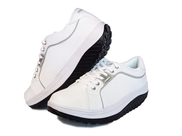 Fit Walk sneakers med rockersula, vita, 42