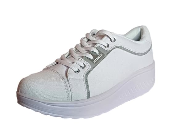 Fit Walk sneakers med rockersula, vita 40