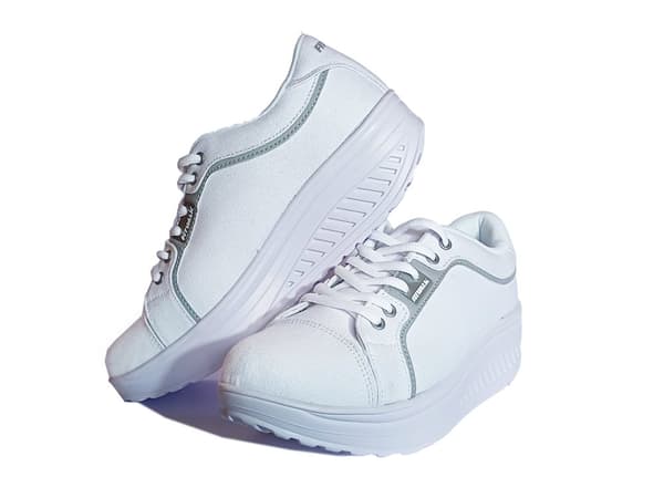 Fit Walk sneakers med rockersula, vita 40