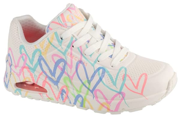 Skechers Uno-Spread The Love 155507-WPTQ, Kvinde, Sneakers, hvid