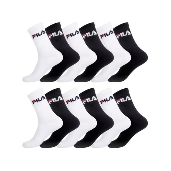 Höga strumpor - Fila - 12-pack - Svart Vit - Sportkomfort - Halvhög