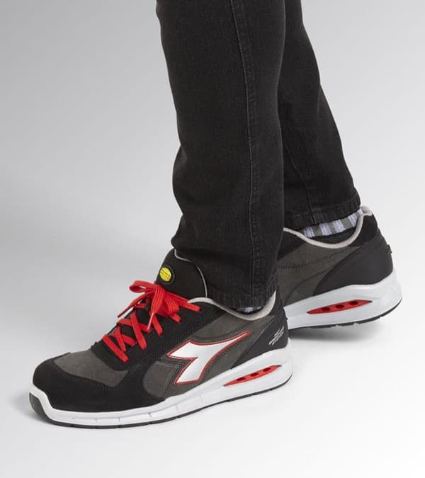 Diadora RUN NET AIRBOX LOW S3 SRC skyddsskor - Läder - Grå/Röd