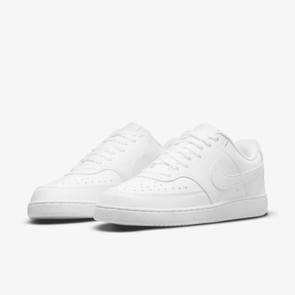 Skor - Nike - COURT VISION LOW - Ovandel i läder - Låg vadderad krage - Gummisula