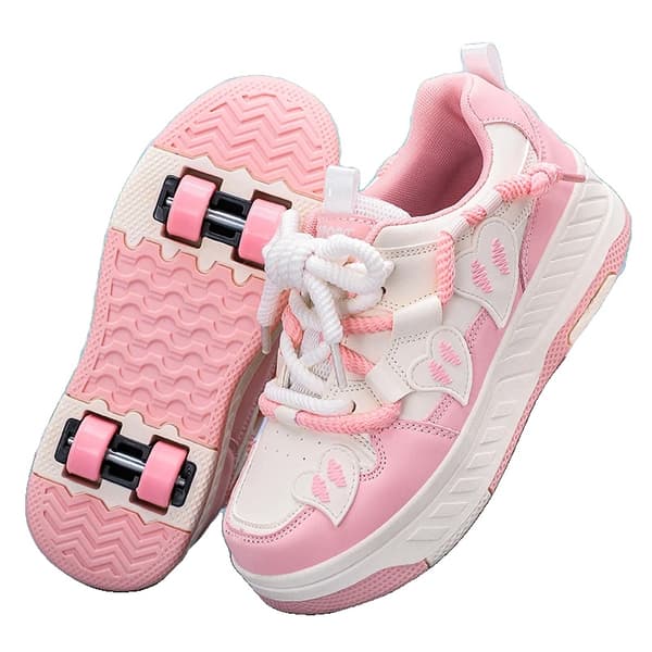 Rullskridskor för barn, unisex, inte över vristen, EVA-sula,Rosa, 38