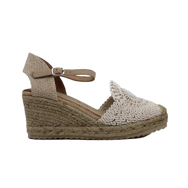 Esparto kilklackar, handgjorda tyger, justerbar spänne stängning, Beige, 39