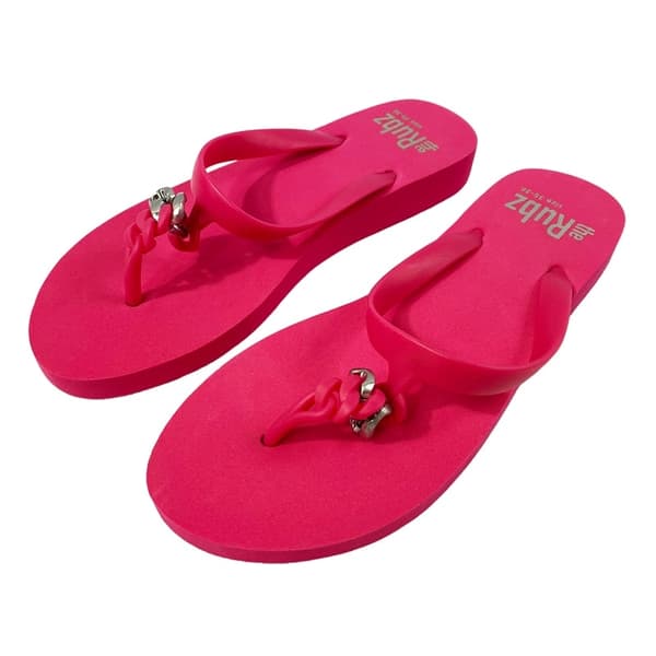 Flip flops från trendiga "The Rubz" Unisex - Rosa och silvermetall Rosa 2