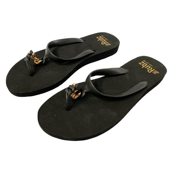 Flip flops från trendiga "The Rubz" Unisex - Svart och guldmetall Svart