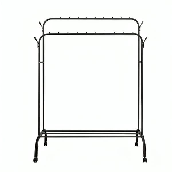 LIVIT Svart Dubbel Klädställning med Skoförvaring, 150x110x55 cm