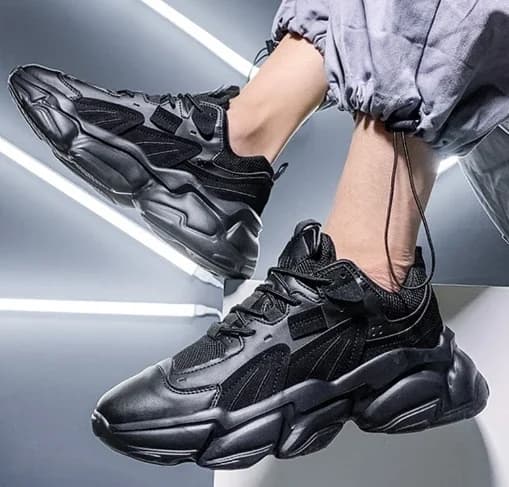 Casual sneakers, bekväm passform, hållbar konstruktion,40, svart