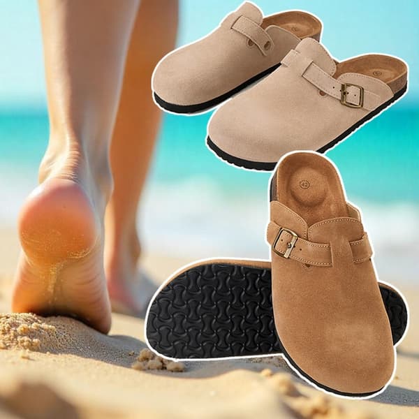 Komfort och stil i ett – Klassiska korksandaler med stängd tå Beige 38