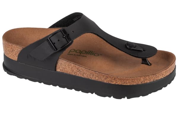 Birkenstock Papillio Gizeh Platform Vegan 1027367, Kvinde, Klipklapper, sort Black 41