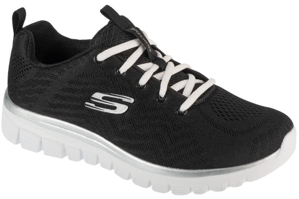 Skechers Graceful - Get Connected 12615W-BKW, Kvinde, Sneakers, sort