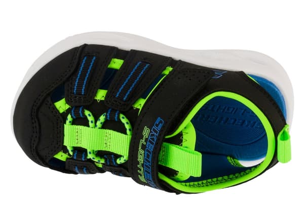 Skechers S-Lights: Sola Glow Sandal - Hyper-Coast 407033N-BKLM, til Dreng, Sandaler, sort