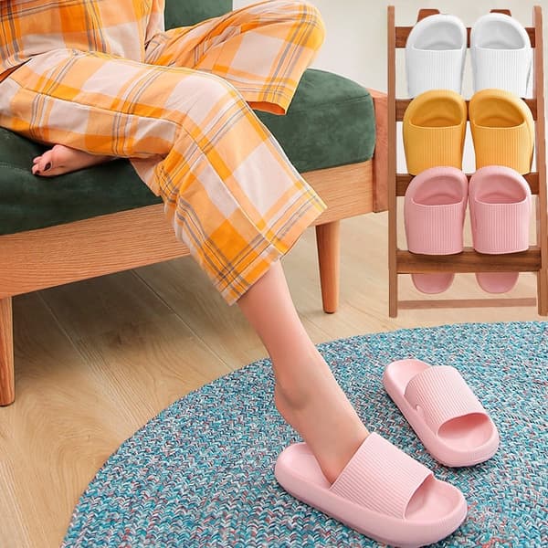 Tofflor - Stilfulla &amp; Mjuka för Dam/Herr - flera färger (känd som Happy Flops) Rosa 38/39