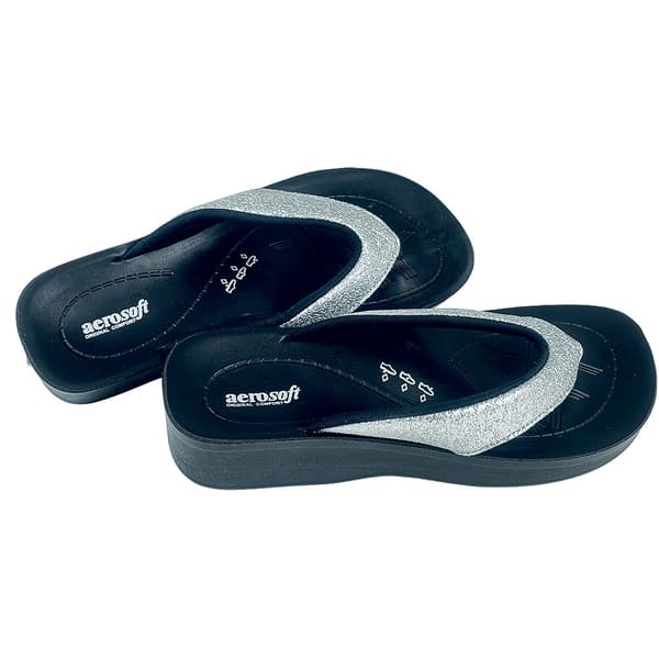 Sandaler Aerosoft – Modell 3802 i silver och rosa