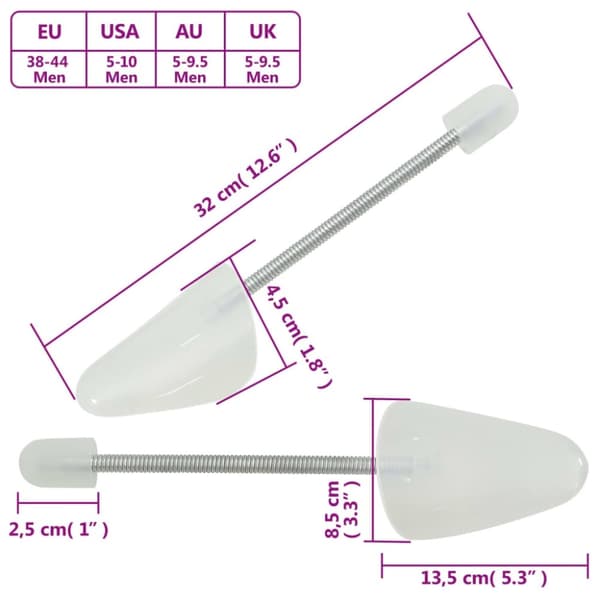 vidaXL Skoblock 5 par vit EU 38-44 plast